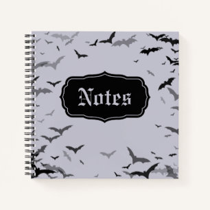 Gothic vleermuizen lavendel en zwart Notitieboek