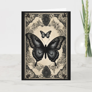 Gothic Vlinder en Lijst Verjaardag Kaart