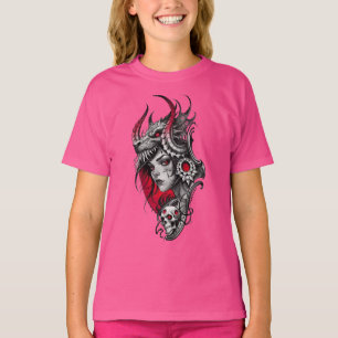 Gothic Warrior Queen Girls T-shirt – Donkere schoo