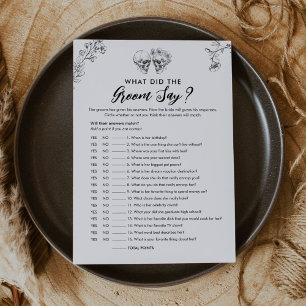 Gothic Wat zei de bruidegom Bridal Game Kaart