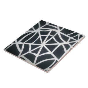 Gothic Web Velocity Bold Zwart en Wit Ontwerper Tegeltje