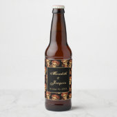 Gothic Weddenschappen Black Red Rose Custom Bier Etiket (Voorkant)
