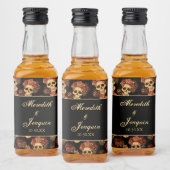 Gothic Weddenschappen Black Red Rose Custom Likeurfles Etiket (Flessen)