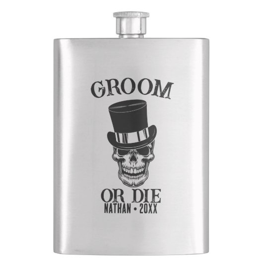 Gothic Wedding Bachelor Party Groom Custom Skull Flacon (Voorkant)
