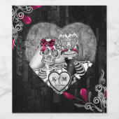 Gothic Wedding Burgundy ID866 Wijn Etiket (Enkel label)