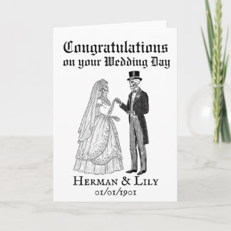 Gothic Wedding Card, Gothic Congratulations Kaart