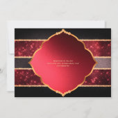 Gothic Wedding Deep Red Grey Gold Skulls Kaart (Achterkant)