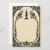 Gothic Wedding Invitation – Candle Design (AI-Gen) (Devant / Derrière)