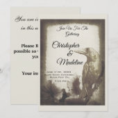 Gothic Wedding Invitation Crow Witch Gothic Bridal Kaart (Voorkant / Achterkant)