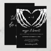Gothic Wedding Invitation Halloween Wedding Invite Kaart (Voorkant / Achterkant)