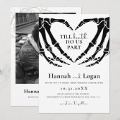 Gothic Wedding Invitation, Halloween Wedding Kaart (Voorkant / Achterkant)
