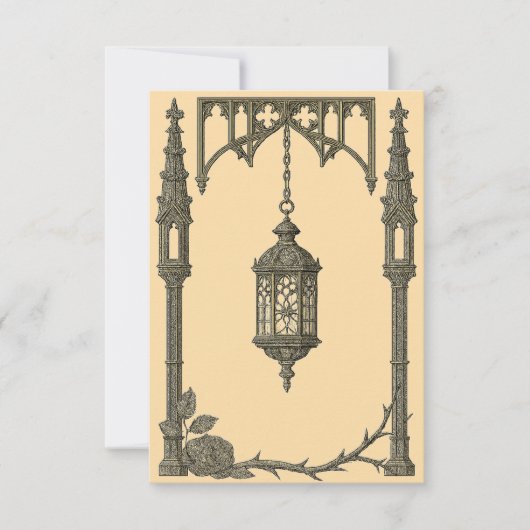 Gothic Wedding Invitation – Hanging Lantern AI-Gen (Devant)