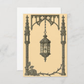 Gothic Wedding Invitation – Hanging Lantern AI-Gen (Devant / Derrière)