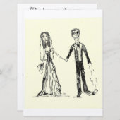 Gothic Wedding Invitations Kaart (Voorkant / Achterkant)