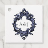 Gothic Wedding Monogram Gilded Lijst Bedankjes Labels (Voorkant)