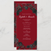 Gothic Wedding Programs (programma's voor rode en  Menu (Voorkant / Achterkant)