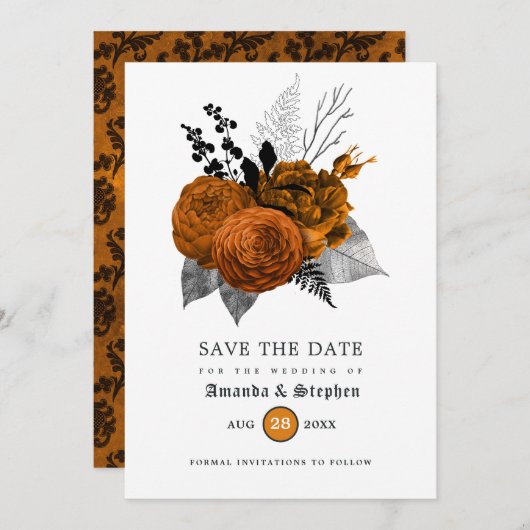  Gothic Wedding Save The Date (Voorkant / Achterkant)
