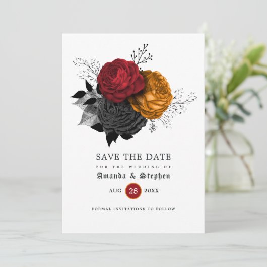 Gothic Wedding Save the Date (Staand voorkant)