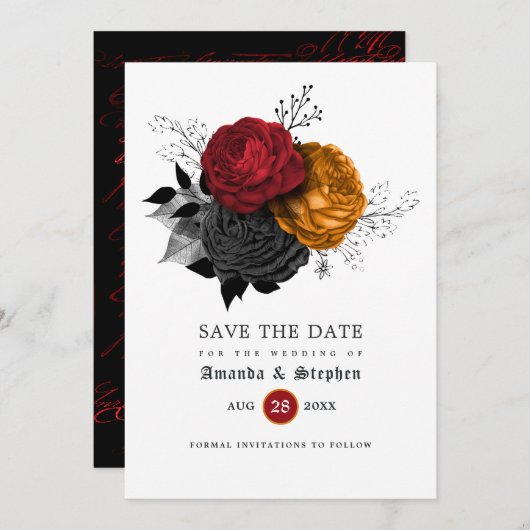  Gothic Wedding Save the Date (Voorkant / Achterkant)