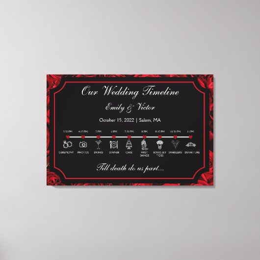 Gothic Wedding Tijdlijnteken Canvas Afdruk (Voorkant)