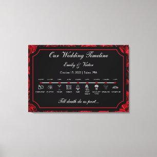 Gothic Wedding Tijdlijnteken Canvas Afdruk