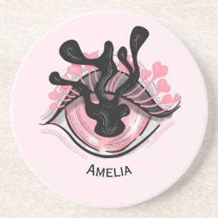 Gothic Weird Pink Eye Creepy Horror Magical Witch Zandsteen Onderzetter