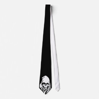 Gothic White Reaper op zwarte achtergrond Stropdas