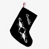 Gothic White Wedding Scorpions Aangepaste naam Kleine Kerstsok (Voorkant (Hangend))