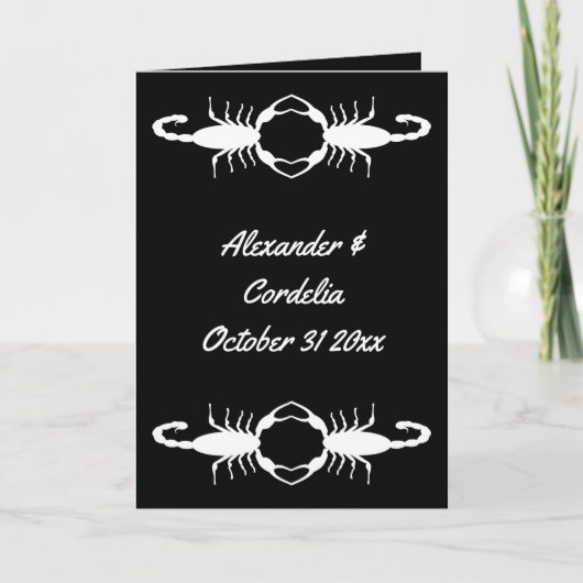 Gothic White Wedding Scorpions Custom Kaart (Voorkant)
