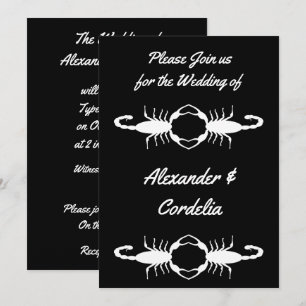 Gothic White Wedding Scorpions Custom Kaart