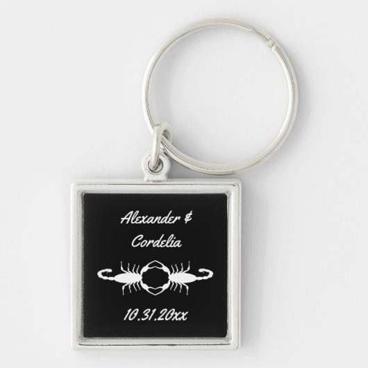 Gothic White Wedding Scorpions Custom Sleutelhanger (Voorkant)