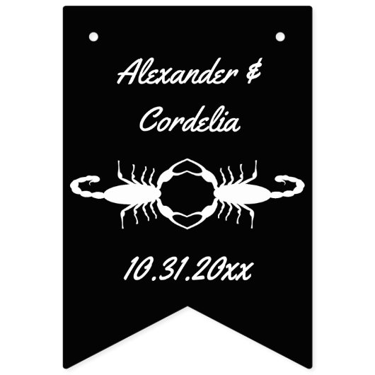 Gothic White Wedding Scorpions Custom Vlaggetjes (Eerste vlag)