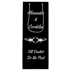 Gothic White Wedding Scorpions Custom Wijn Cadeautas