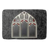 Gothic Window met Skeletten en vleermuizen op zwar Badmat (Voorkant)