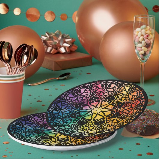 Gothic Window Rainbow Pride Papieren Bordje (Multi)