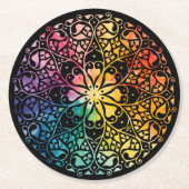 Gothic Window Rainbow Pride Ronde Kartonnen Onderzetter (Voorkant)