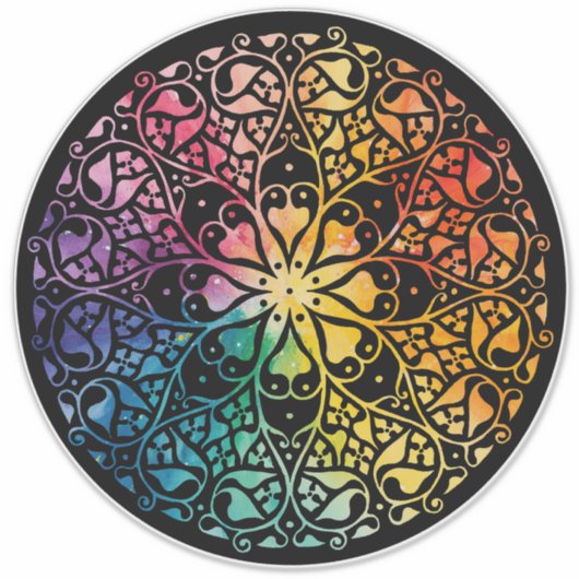 Gothic Window Rainbow Pride Sticker (Voorkant)