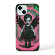 Gothic Wing Girl Halloween Art iPhone / coque ipad