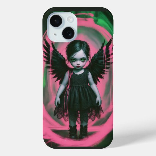 Gothic Wing Girl Halloween Art iPhone / iPad case (Achterkant)