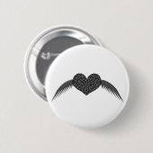 Gothic Winged Love Heart Button (Voorkant /achterkant)