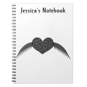Gothic Winged Love Heart  Notitieboek