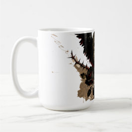 Gothic Winged Skull and Red Roses Coffee Mug Koffiemok