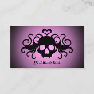 Gothic winged skull spooky visitekaartje