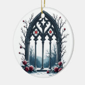 Gothic Winter Window with Roses Keramisch Ornament (Links)