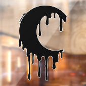 Gothic Witch Black Dripping Moon Silhouette Raamsticker (Vel 2)