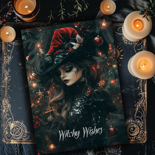Gothic Witch Christmas Kaart
