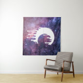 Gothic Witch Dripping Moon Silhouette Galaxy Wandkleed (In Situ (horizontaal))