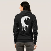 Gothic Witch Driving Moon Silhouette Hoodie (Achterkant volledig)