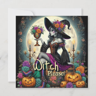 Gothic Witch Halloween Fantasy Art Grocery Bag