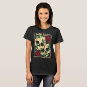 Gothic  Witch Pagan Wiccan Wicca Roses & Skulls T-shirt (Voorkant volledig)